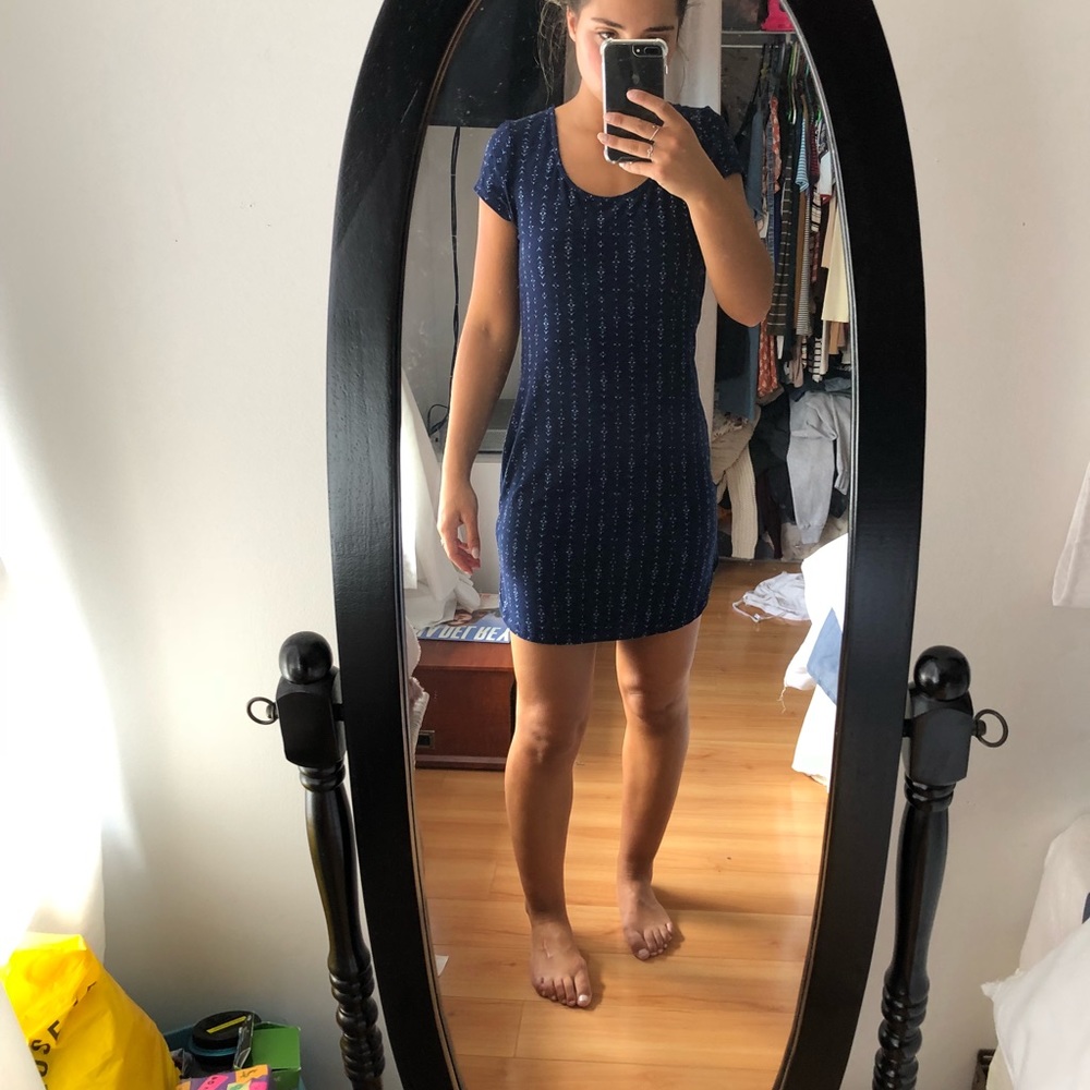 dark blue pattern dress | MAKE AN OFFER |